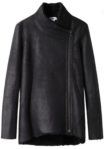 Double Collar Shearling Coat