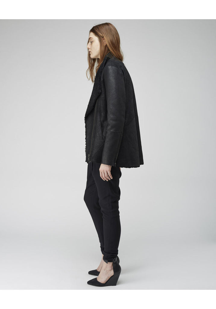 Double Collar Shearling Coat