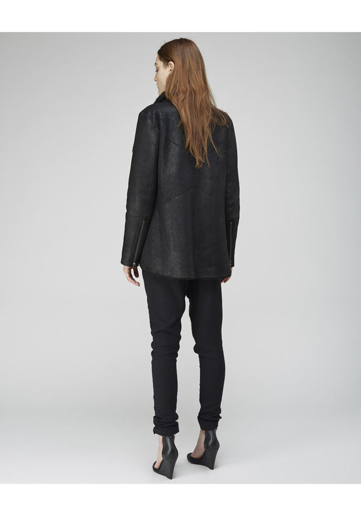 Double Collar Shearling Coat