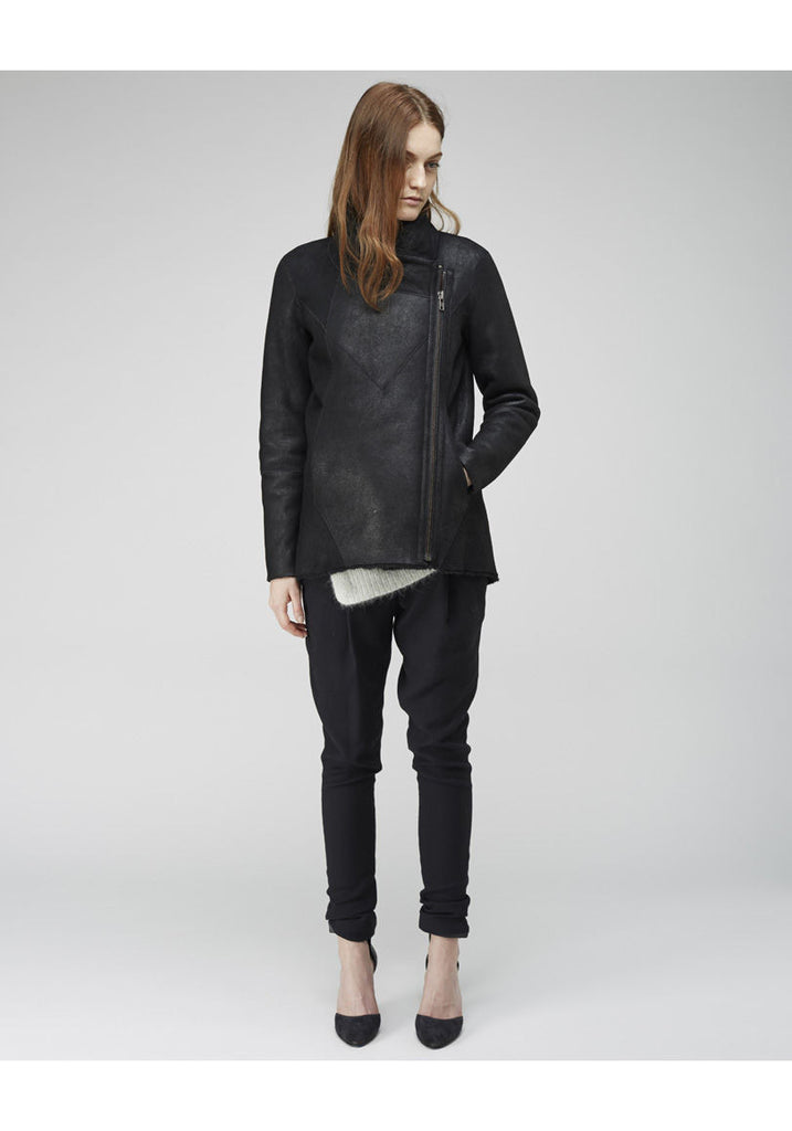 Double Collar Shearling Coat