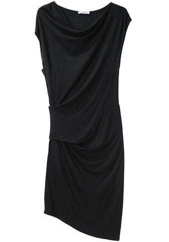Draped Asymmetric Jersey Dress