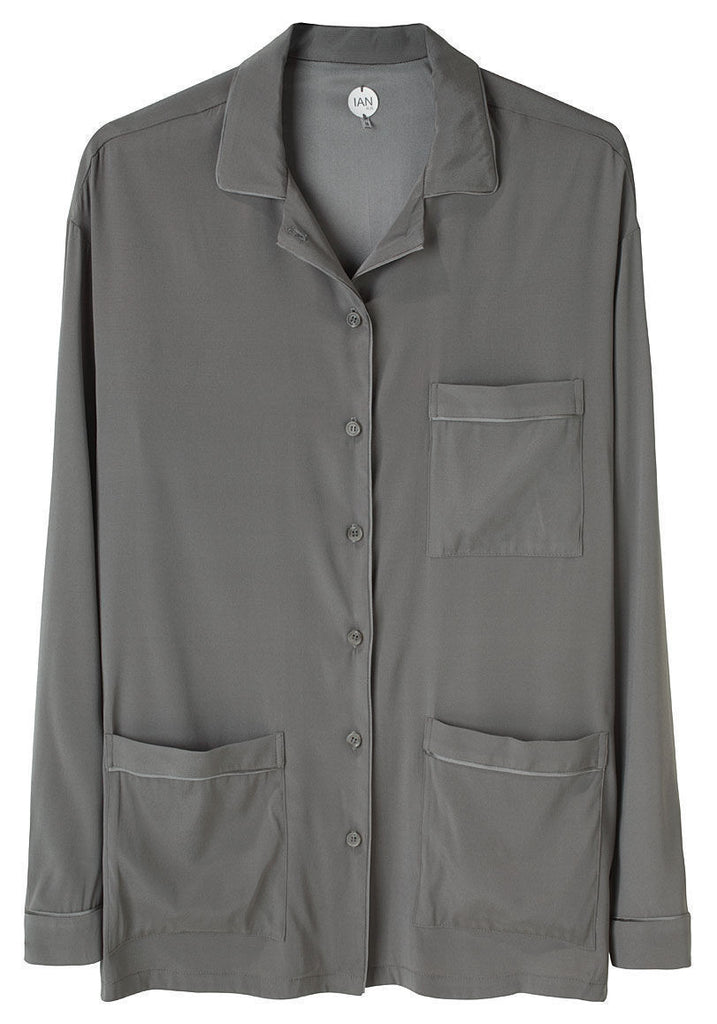 Piped Long Sleeve Blouse