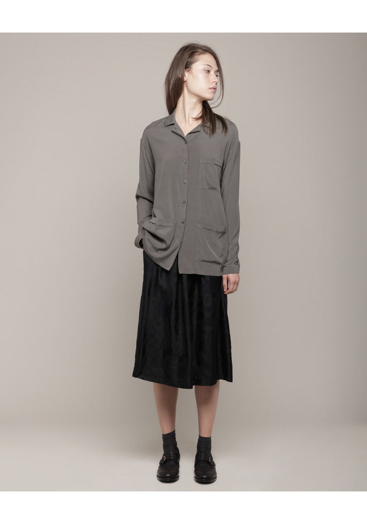 Piped Long Sleeve Blouse