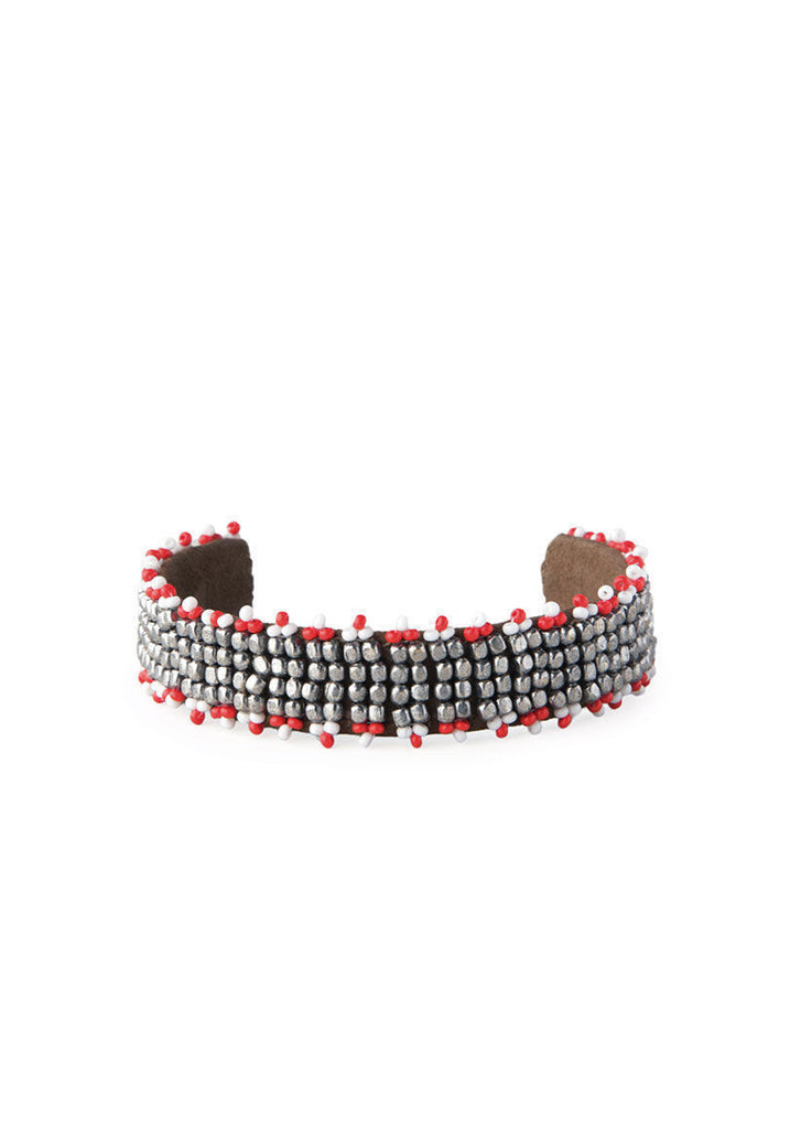 Abey Silver Beaded Cuff