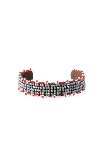 Abey Silver Beaded Cuff