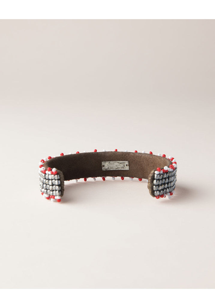 Abey Silver Beaded Cuff