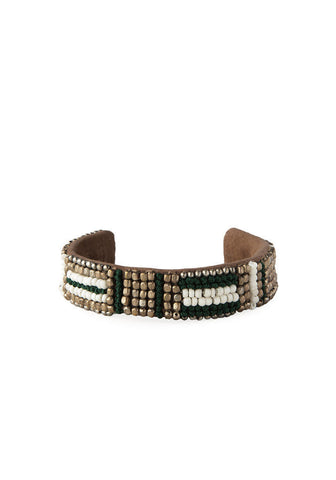Abey Vert Beaded Cuff