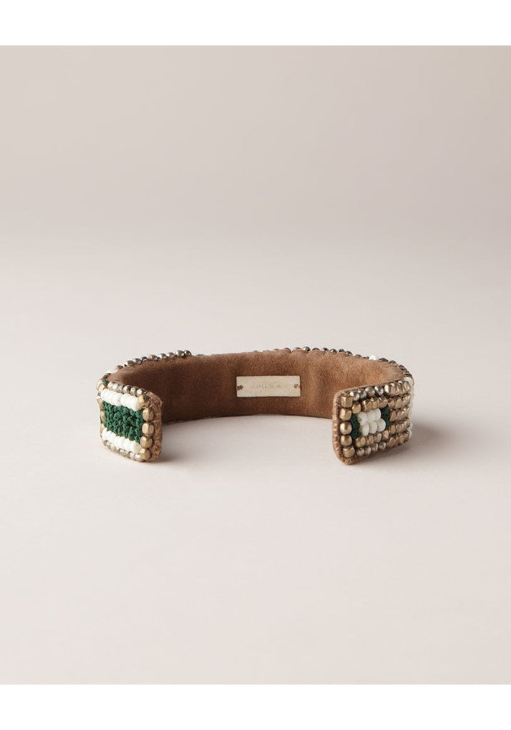 Abey Vert Beaded Cuff
