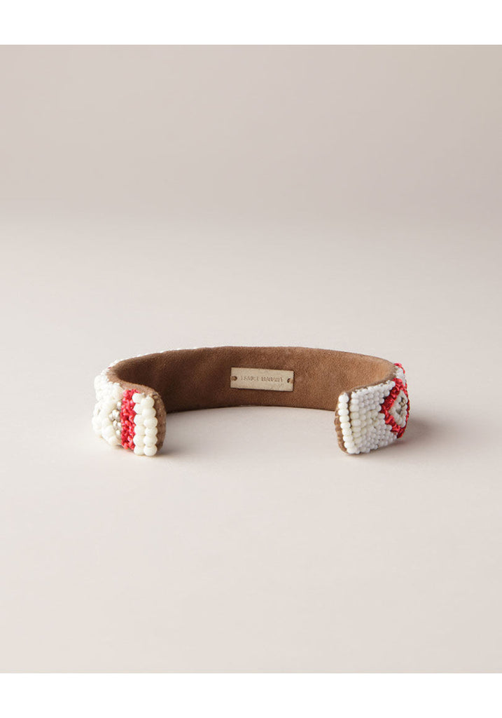 Abey White Beaded Cuff