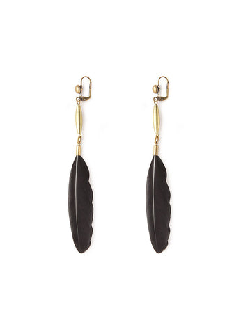 Black Sweat Feather Earrings