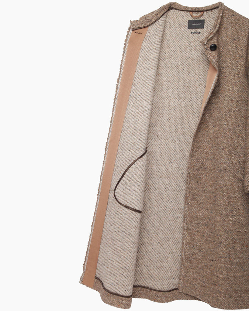 Easton Belted Collarless Coat