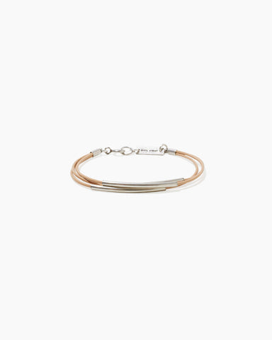 Triple Strand Leather Tube Bracelet