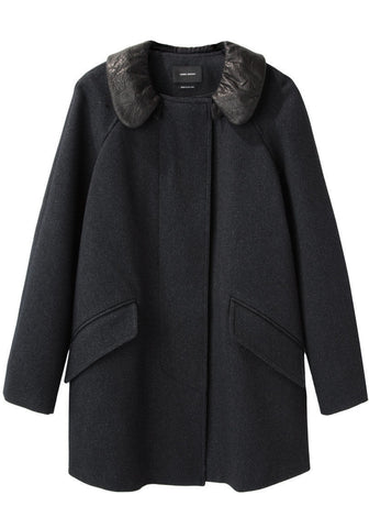 Zeph Leather Collar Coat