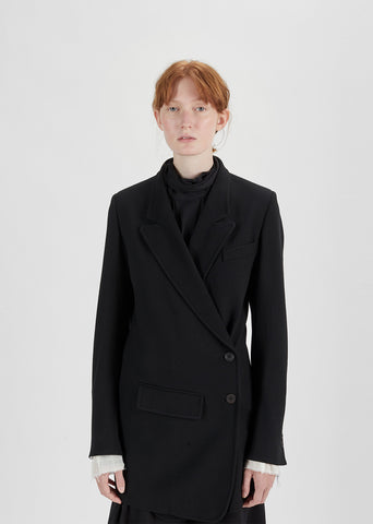 Wrapover Wool Blazer
