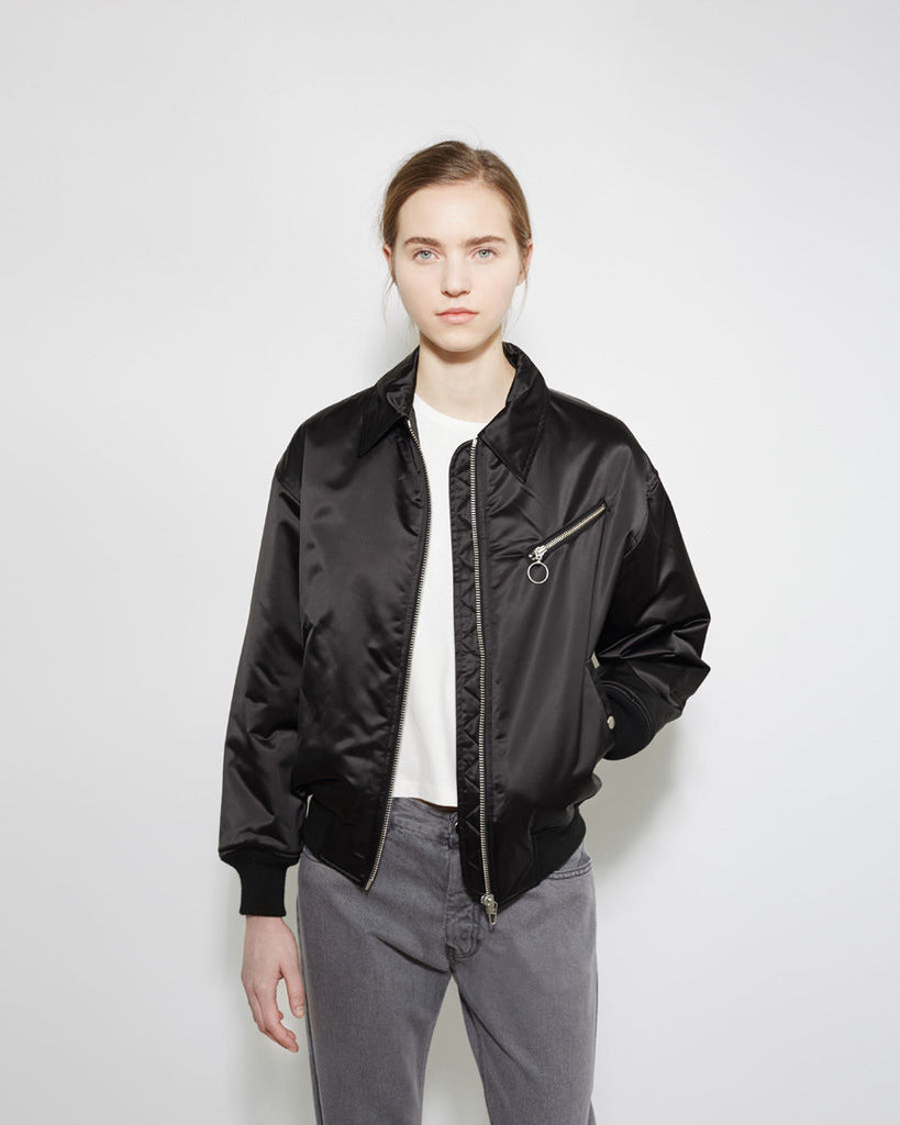 Collared Nylon Bomber