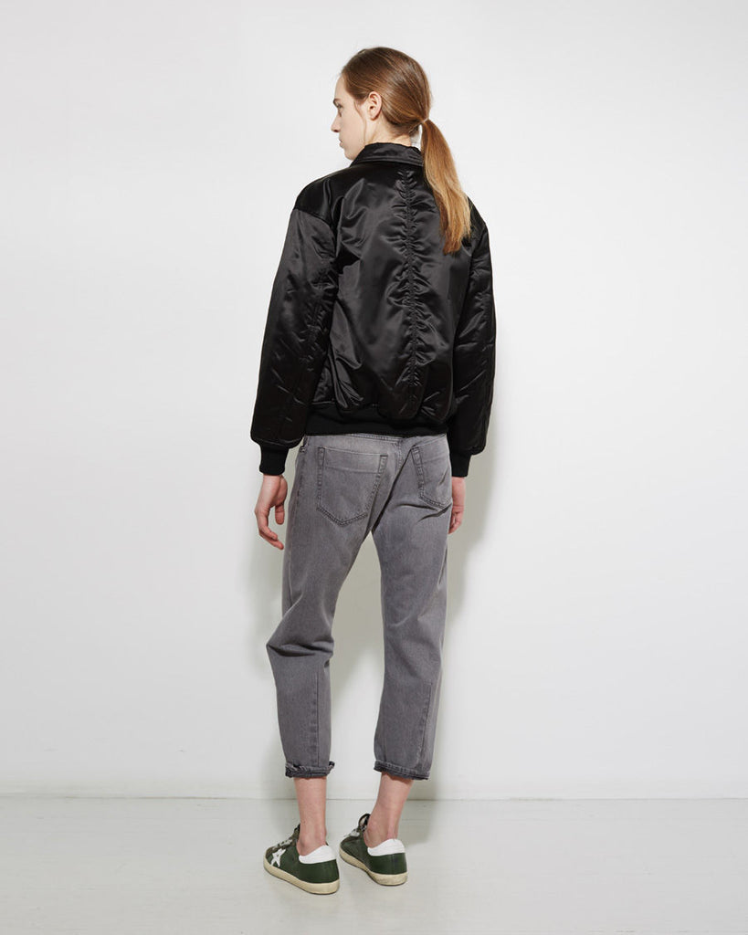 Collared Nylon Bomber