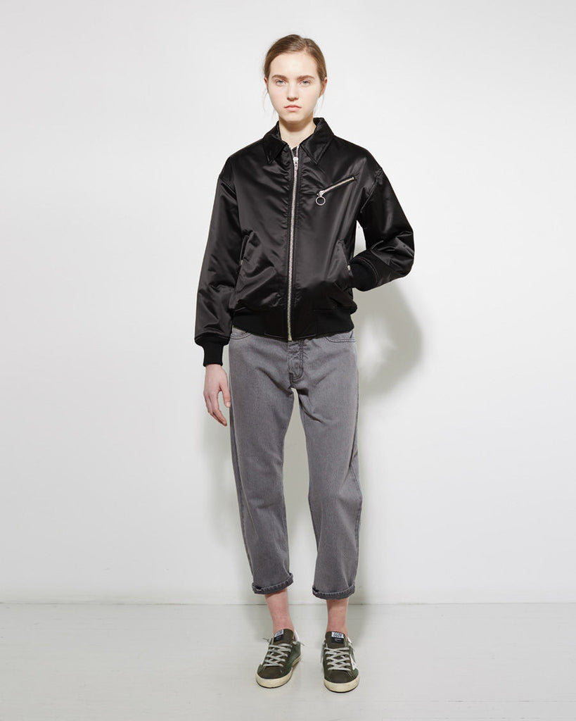 Collared Nylon Bomber