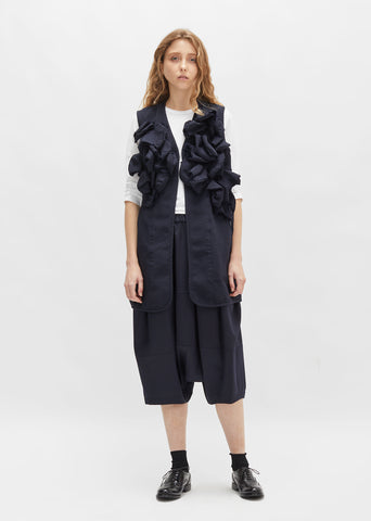 Double Cloth Serge Ruffle Vest