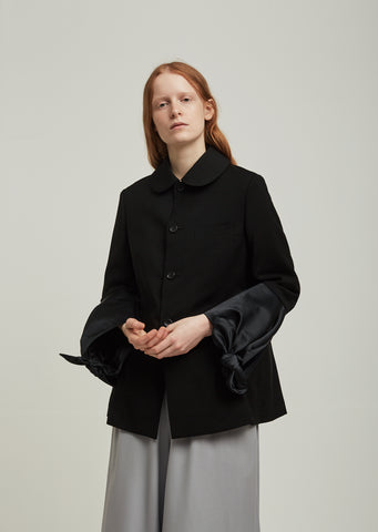 Mohair Mixed Wool Tropical Satin Jacket