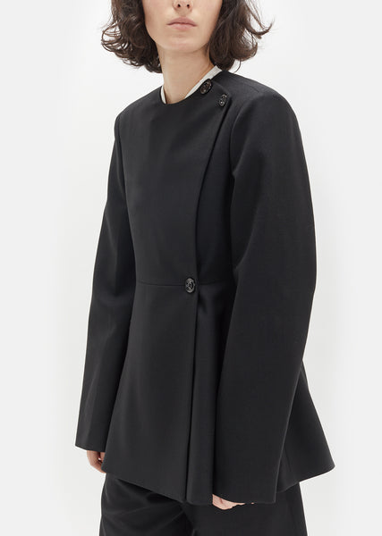 Wool Asymmetrical Suit Jacket by Lemaire- La Garçonne