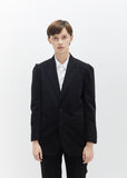 Puff Shoulder Cotton Blazer