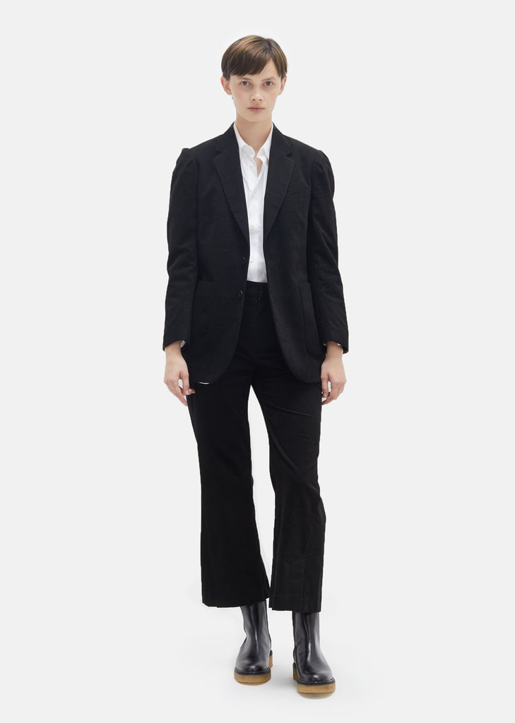 Puff Shoulder Cotton Blazer