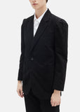 Puff Shoulder Cotton Blazer