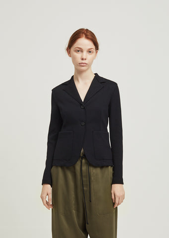 Patch Pocket Fitted Twill Blazer