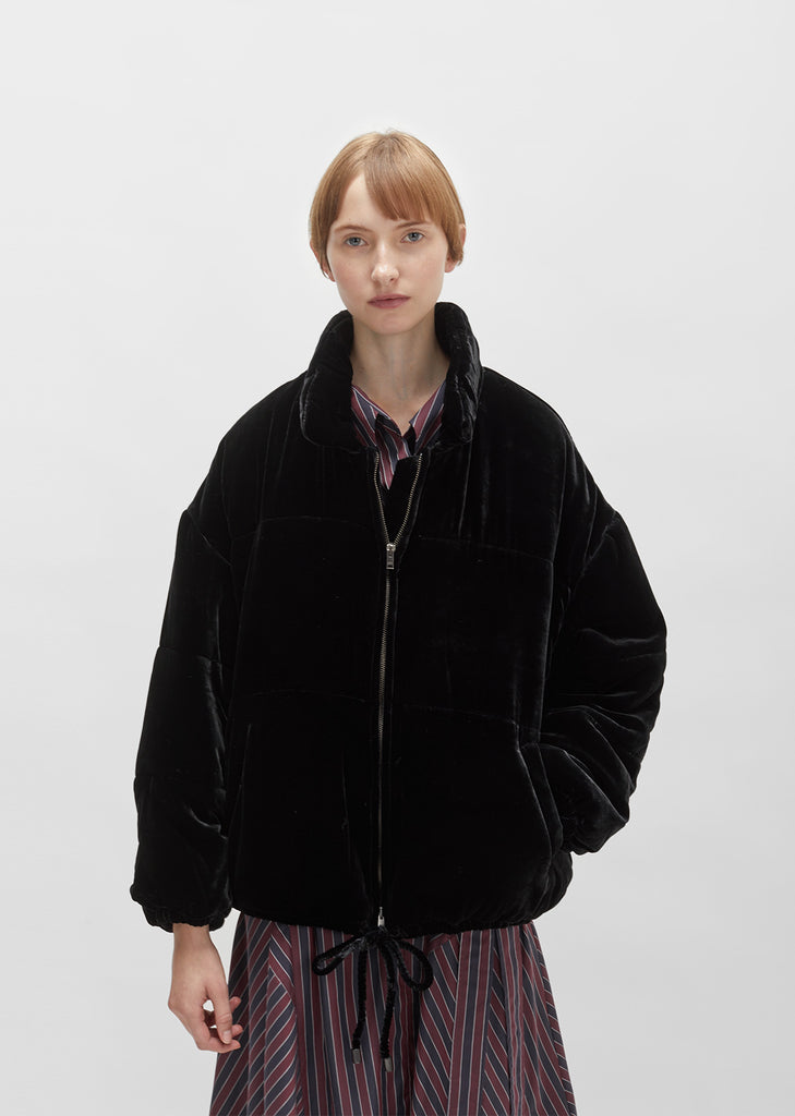 Telima Drawstring Velvet Bomber