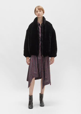 Telima Drawstring Velvet Bomber