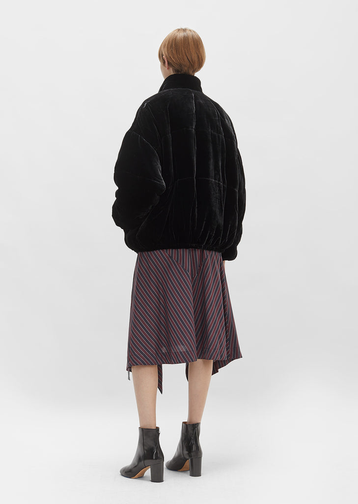 Telima Drawstring Velvet Bomber