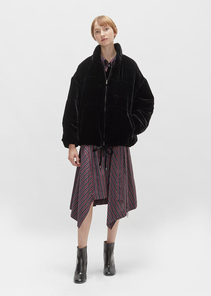 Telima Drawstring Velvet Bomber