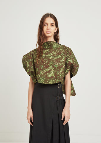 Camouflage Print Pull–Over Top