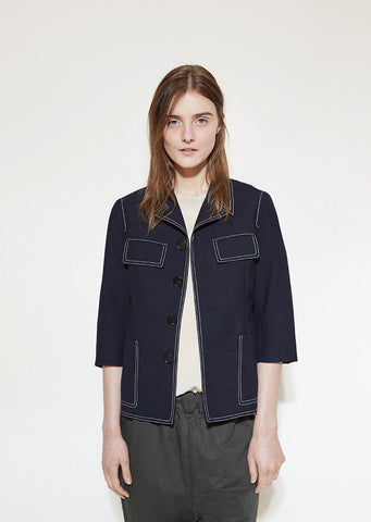 Topstitched Wool Jacket