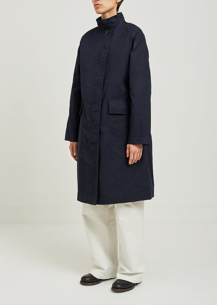 Waxed Cotton Fishermans Mac Coat by MHL by Margaret Howell- La Garçonne