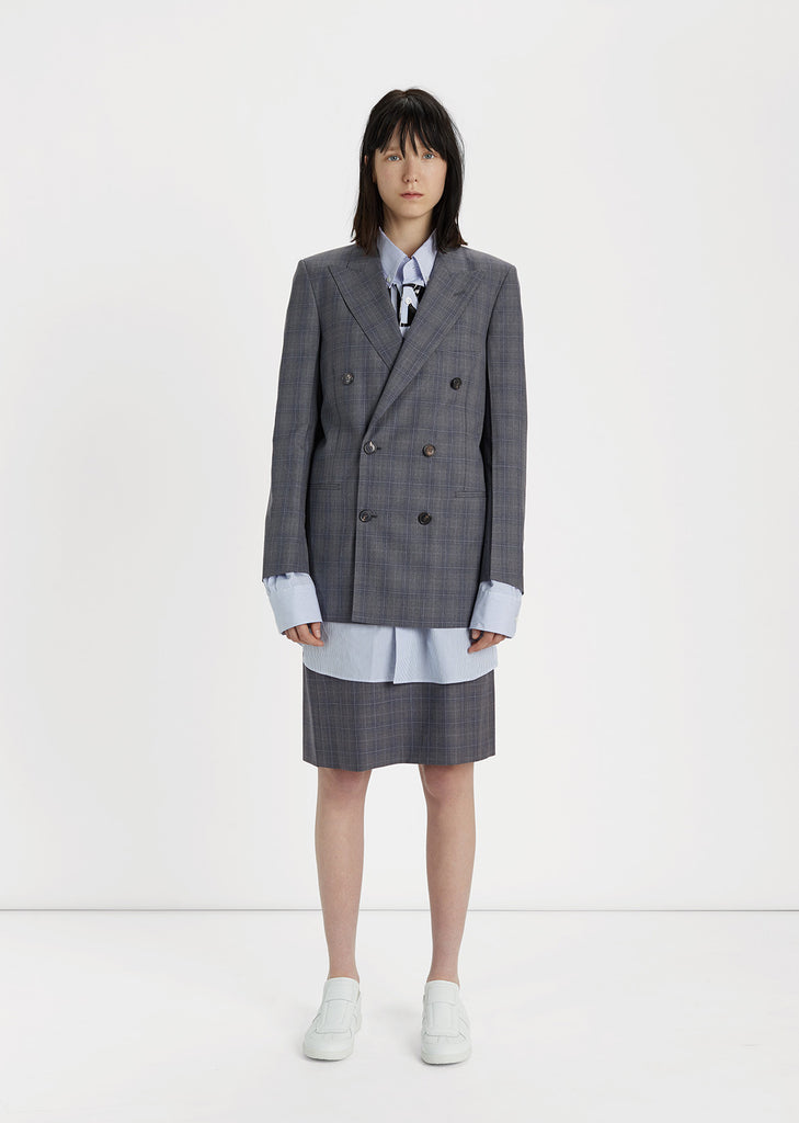 Double Breasted Check Blazer