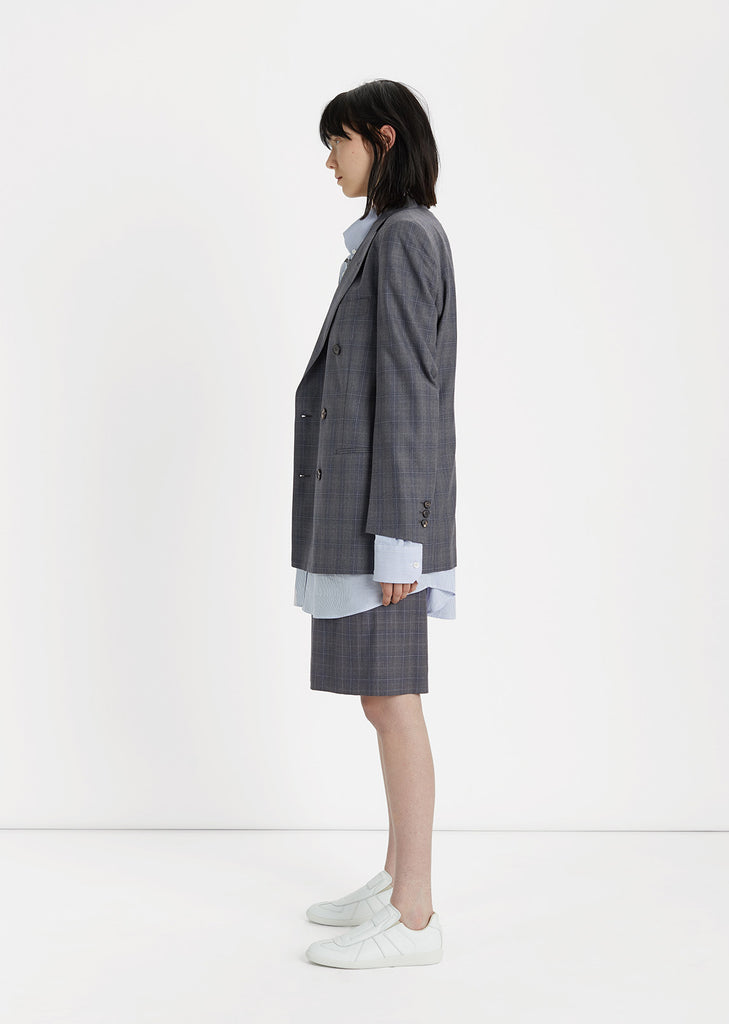 Double Breasted Check Blazer