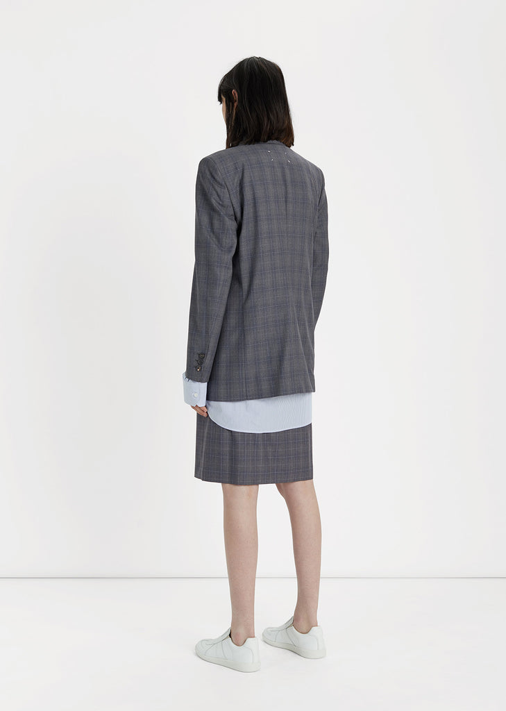 Double Breasted Check Blazer