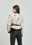 Bird Brocade Detachable Sleeve Jacket