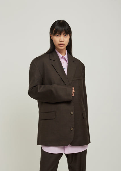 Oversized Suit Jacket - Small / Brown