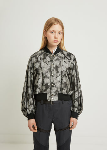 Flower Pattern Jacquard Bomber Jacket
