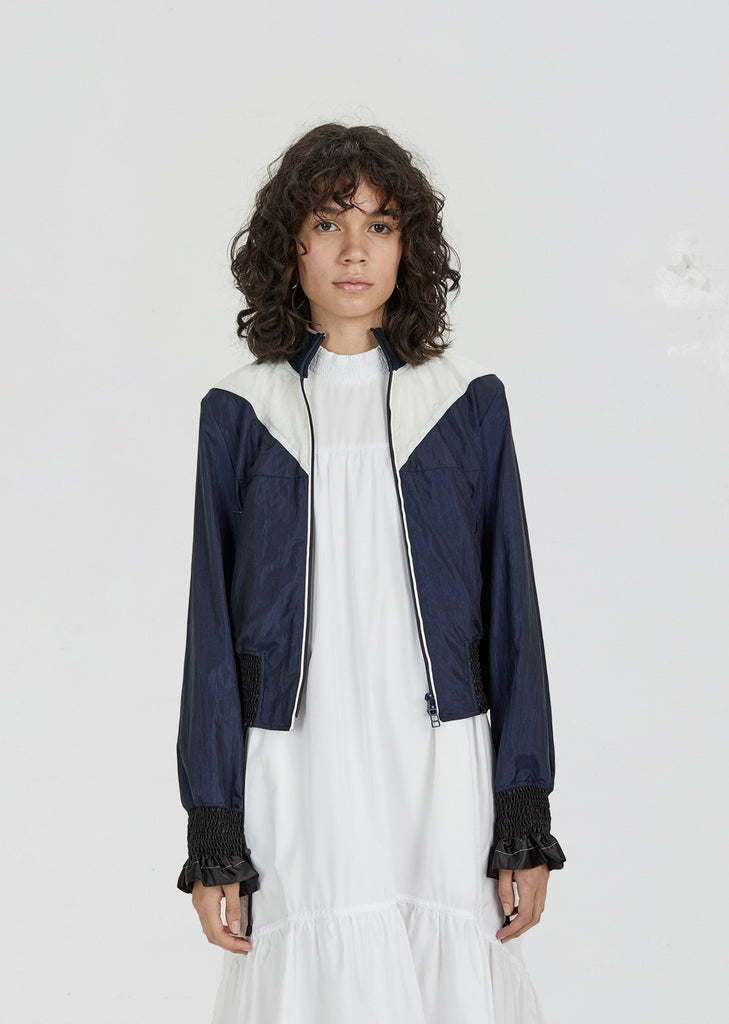 Smocked Windbreaker