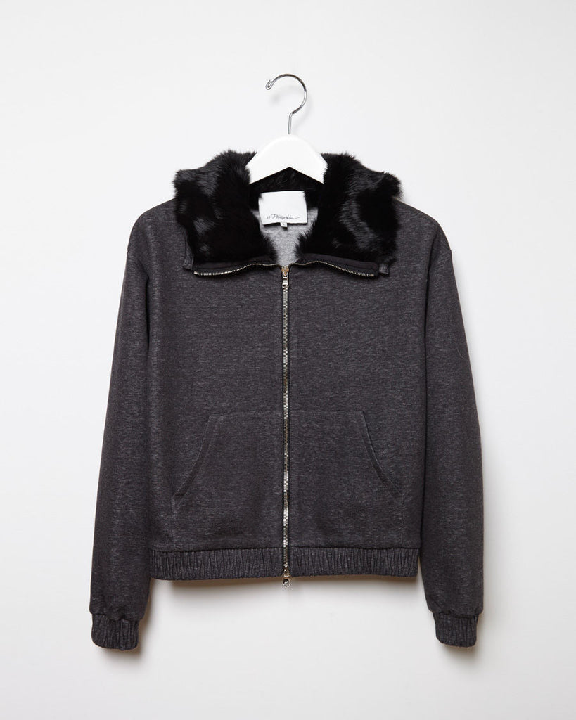 Zip-Up With Rabbit Fur Collar