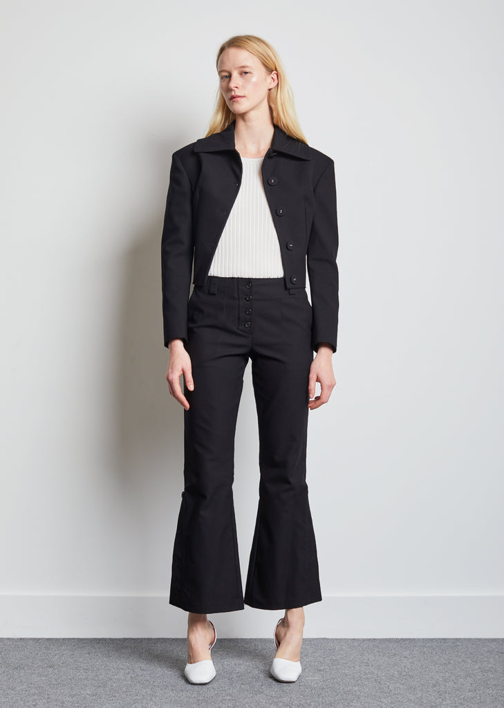 Stretch Cotton Flared Trouser