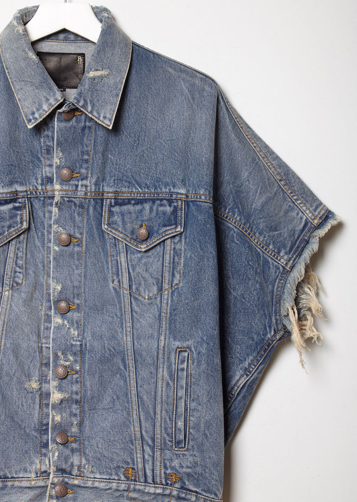 Drop Shoulder Denim Vest