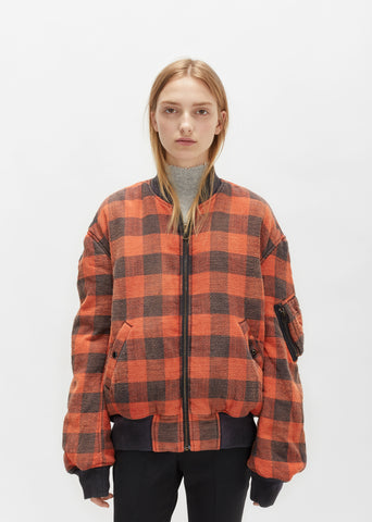 Reversible Double Plaid Flight Jacket