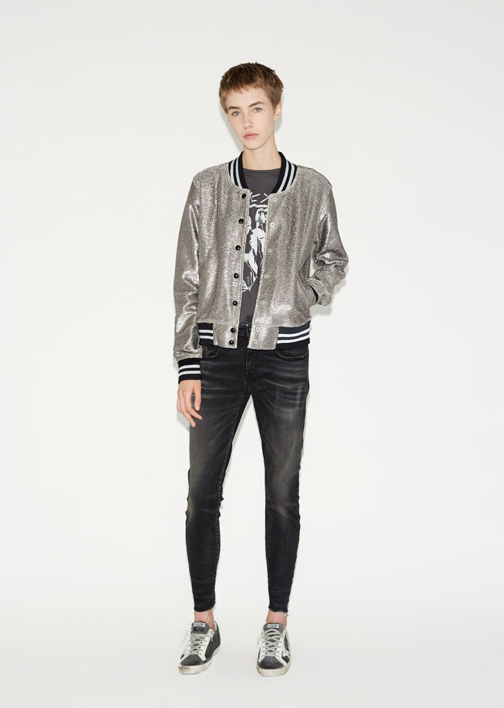 Shrunken Metallic Roadie Jacket