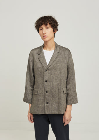 Wood Linen Blazer