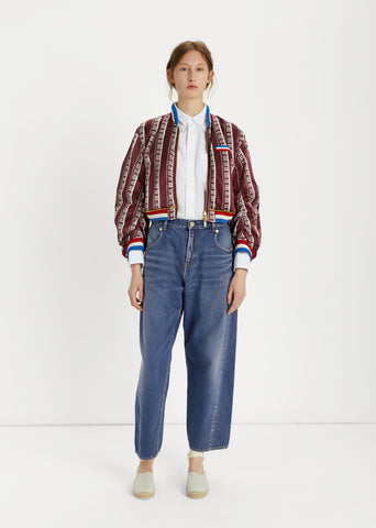 Reversible Keyboard Printed Bomber Jacket