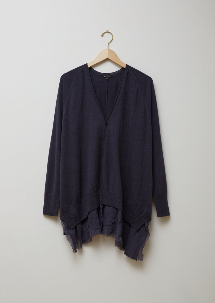 Organic Cotton & Wool Blend Blouse Hem Cardigan
